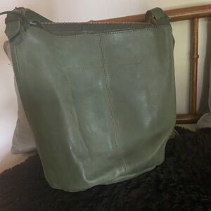 Leather bucket bag
